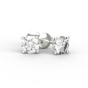Boucles d'oreilles diamants naturels ronds 2.00 carat or blanc Ely